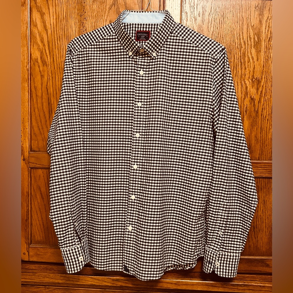UNTUCKIT Men’s Shirt, large, button down, long sleeve.